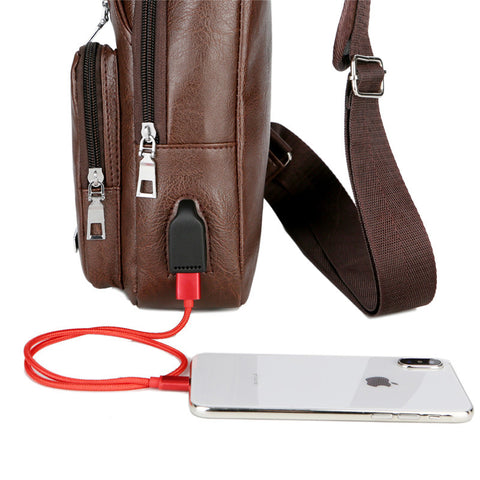 Tragbare Brusttasche mit USB Ladeanschluss