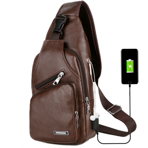 Tragbare Brusttasche mit USB Ladeanschluss