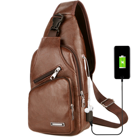 Tragbare Brusttasche mit USB Ladeanschluss